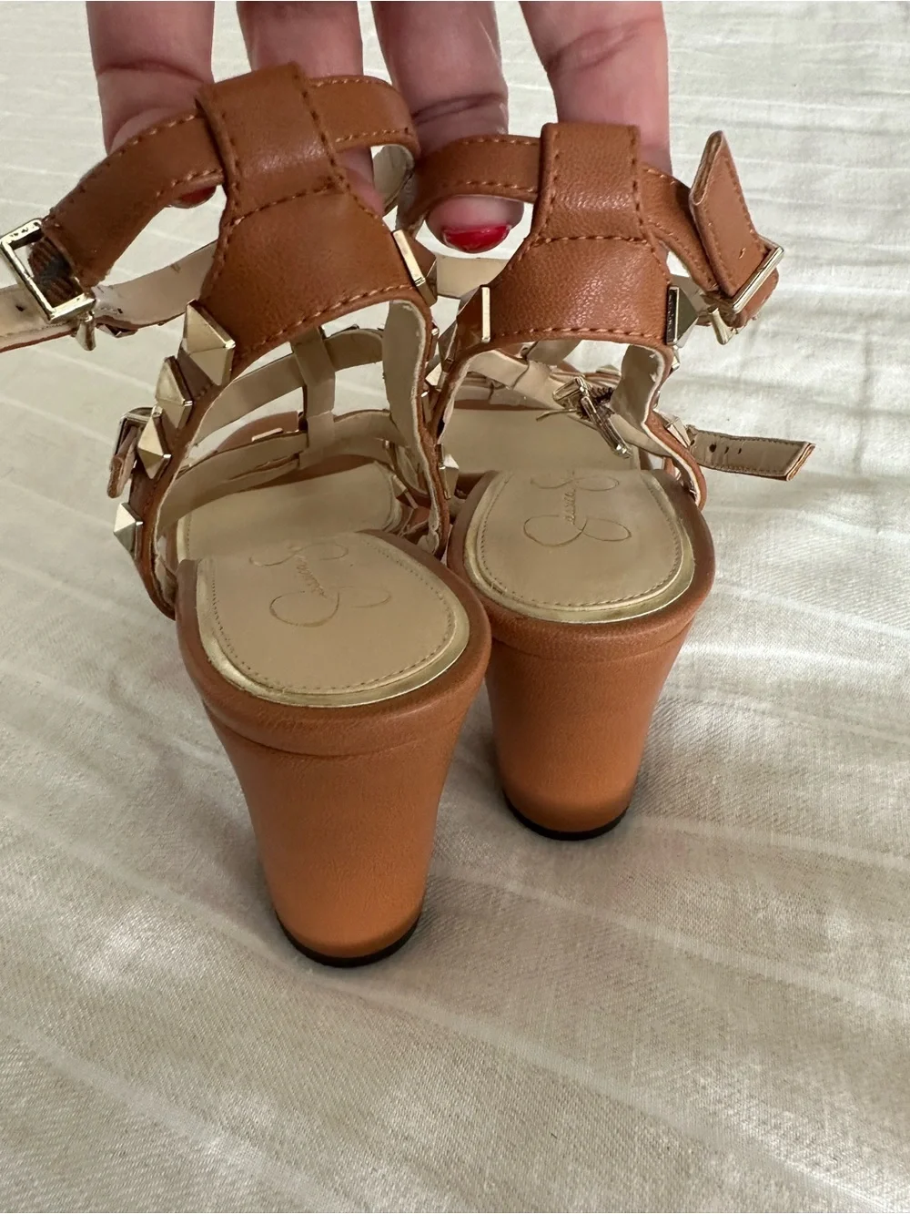 Jessica Simpson Studded Strappy Block Heel Sandals - Never Worn